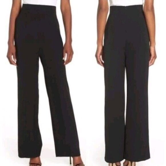 Eliza J Wide Leg Dress Pants Black Women’s Size 10 High Rise Evening Career - Picture 4 of 14